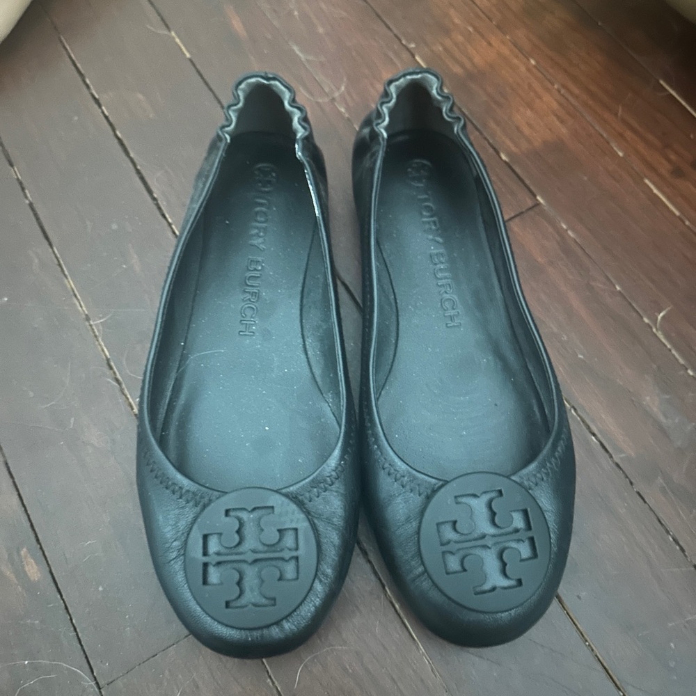 Tory Burch Black Leather Flats